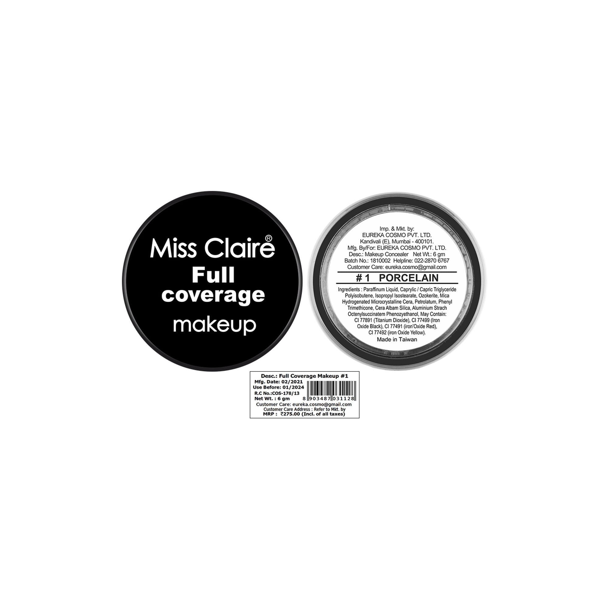 Miss Claire Full Coverage Makeup + Concealer - 1