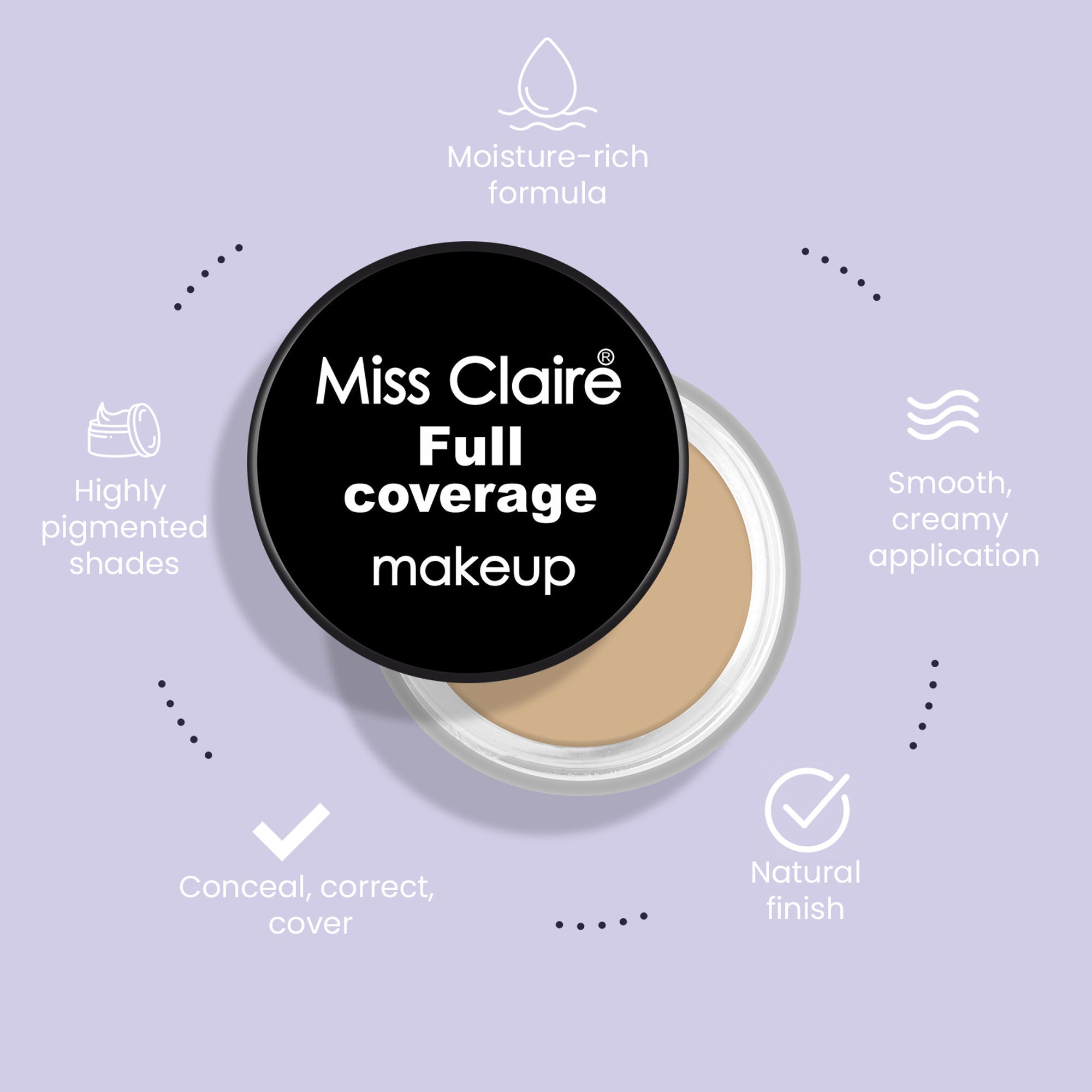 Miss Claire Full Coverage Makeup + Concealer - 1