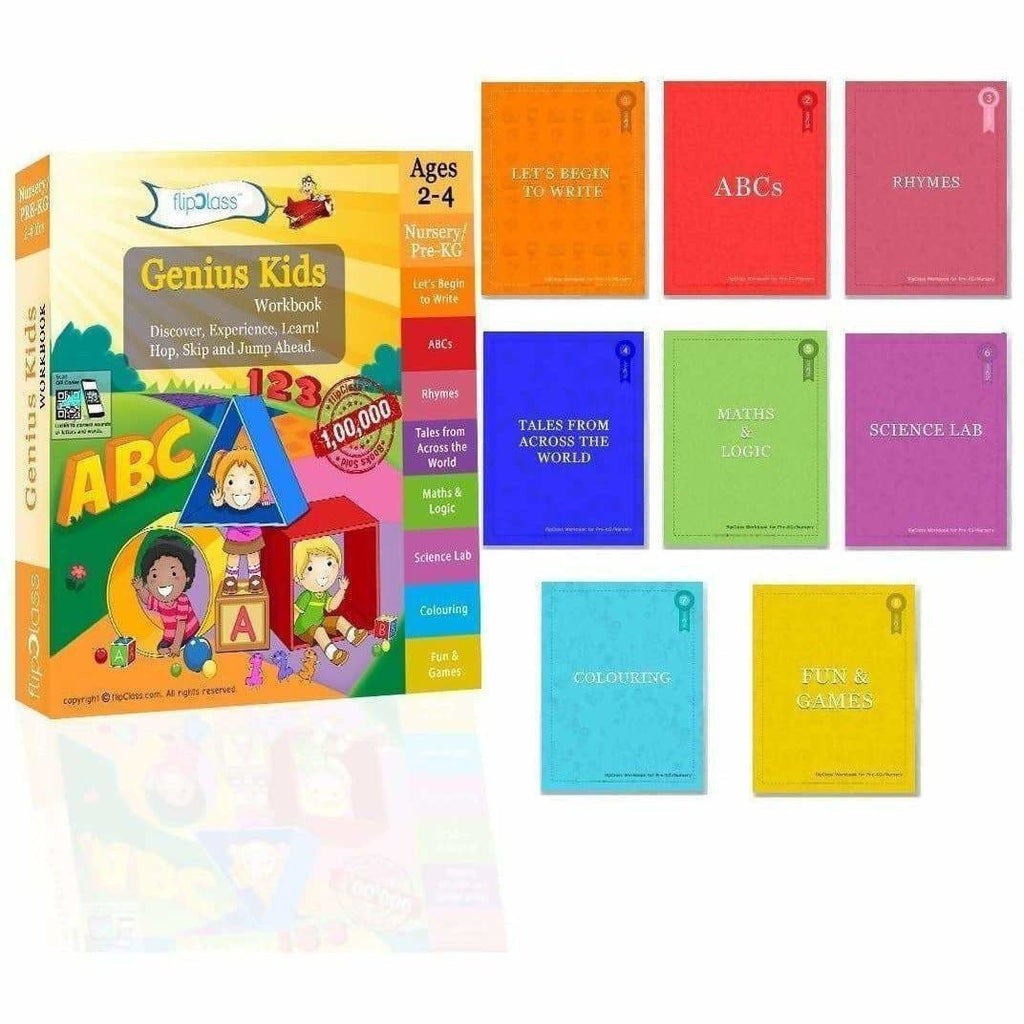 Genius Kids Worksheets for Nursery - Set of 8 Workbooks for Pre-KG | Grab2Buy