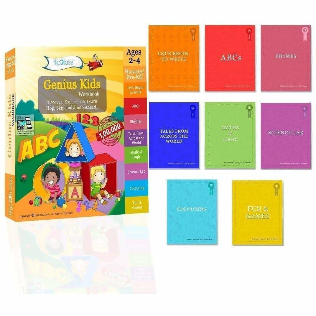 Genius Kids Worksheets for Nursery - Set of 8 Workbooks for Pre-KG | Grab2Buy