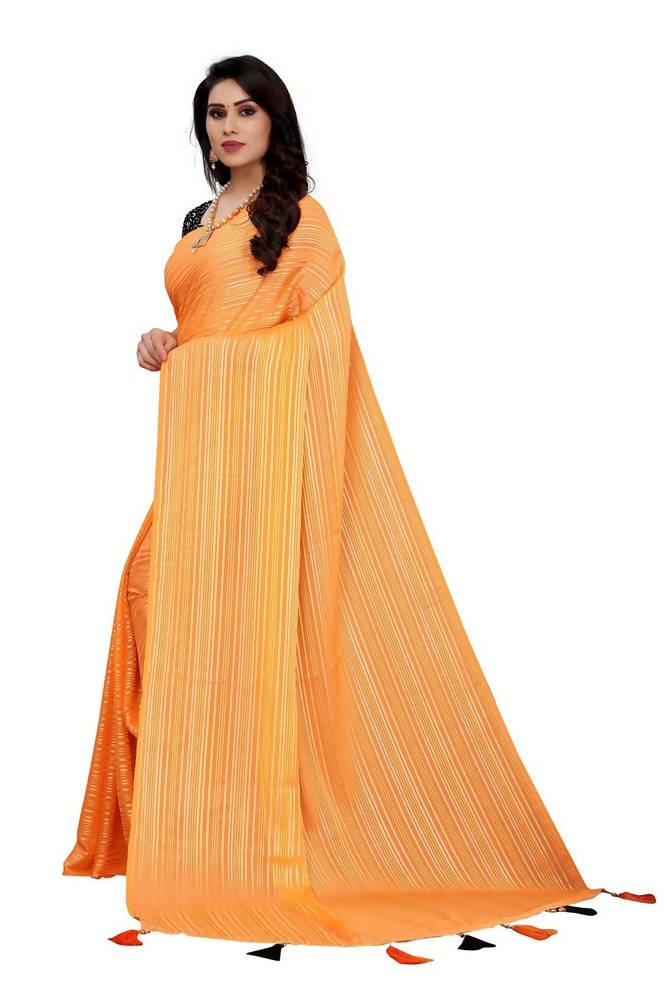 Vamika Orange Georgette Seqence Saree (Riva Orange) | Grab2Buy