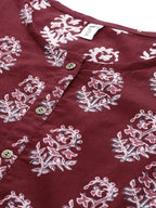 Yufta wine And beby pink Kurta And Palazzo Set | Grab2Buy