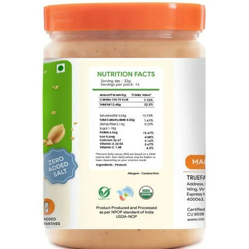 Truefarm Organic Peanut Butter Crunchy-Unsweetened | Grab2Buy