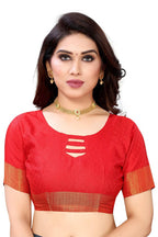Vamika Banarasi Jacquard Weaving Red Color Saree | Grab2Buy