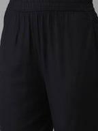Yufta Women Black Solid Kurta with Trousers & With Dupatta | Grab2Buy
