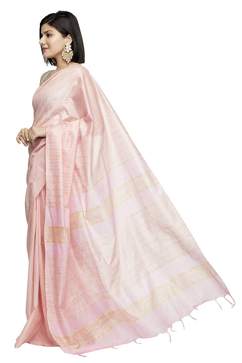 Mominos Fashion Baby Pink Color Bhagalpuri Saree | Grab2Buy