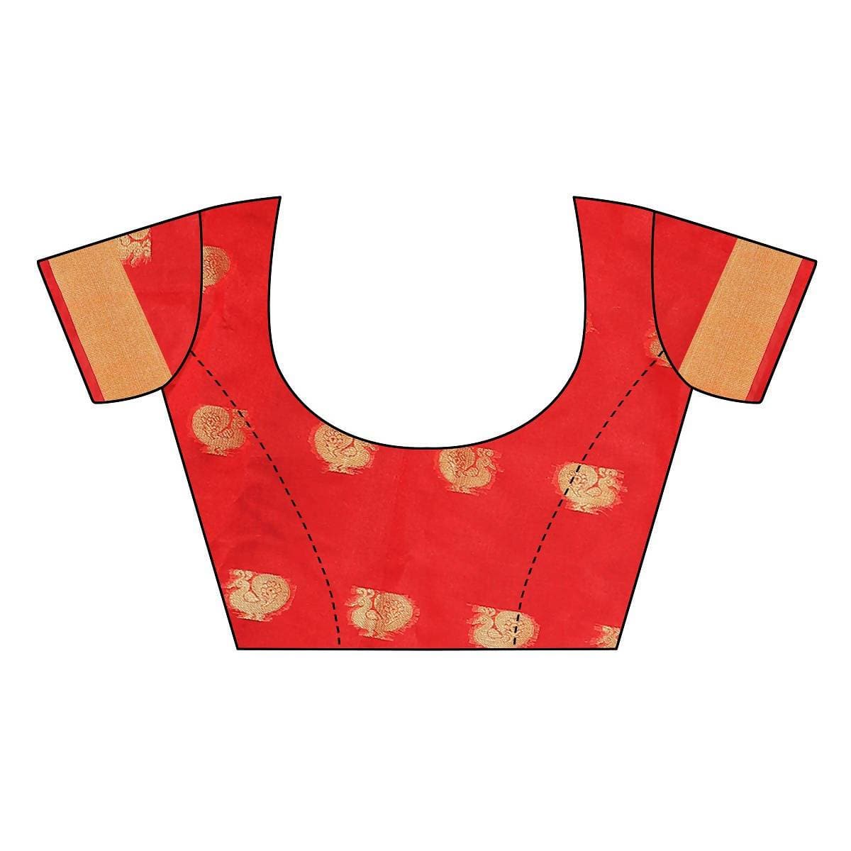 Vamika Banarasi Jacquard Weaving Red Saree | Grab2Buy