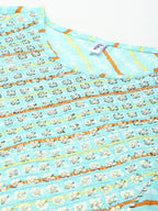 Yufta Women Green Bandhani Yoke Design Pure Cotton Kurta with Palazzo and Dupatta | Grab2Buy