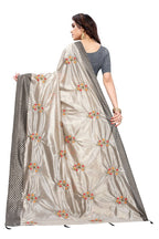 Vamika Grey Crepe Embroidery Saree (Nirali Grey) | Grab2Buy
