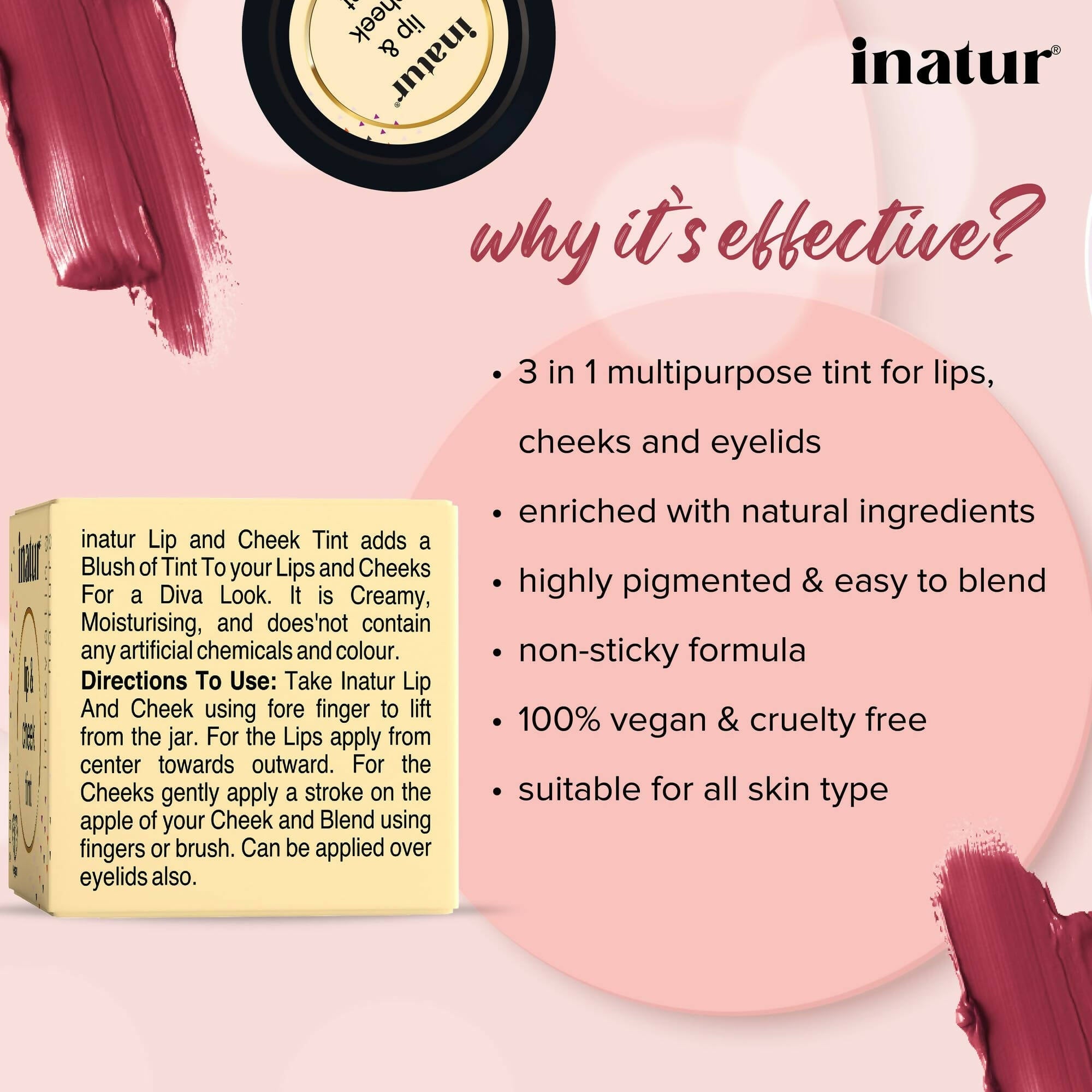 Inatur Lip and Cheek Tint Coral | Grab2Buy