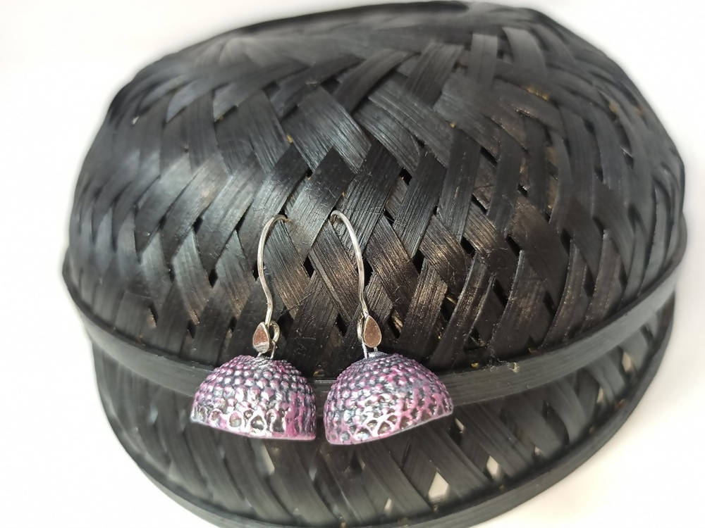 Terracotta Hanging Jhumkas-Silver Pink | Grab2Buy