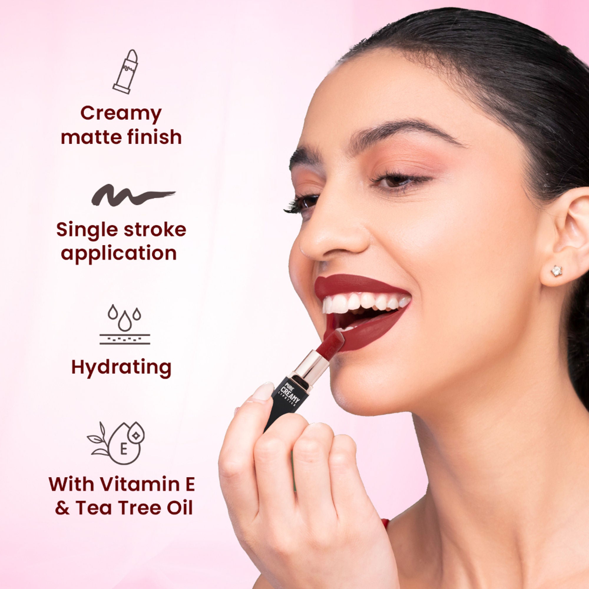 Swiss Beauty Pure Creamy Matte Lipstick - 04 Misty Mauve