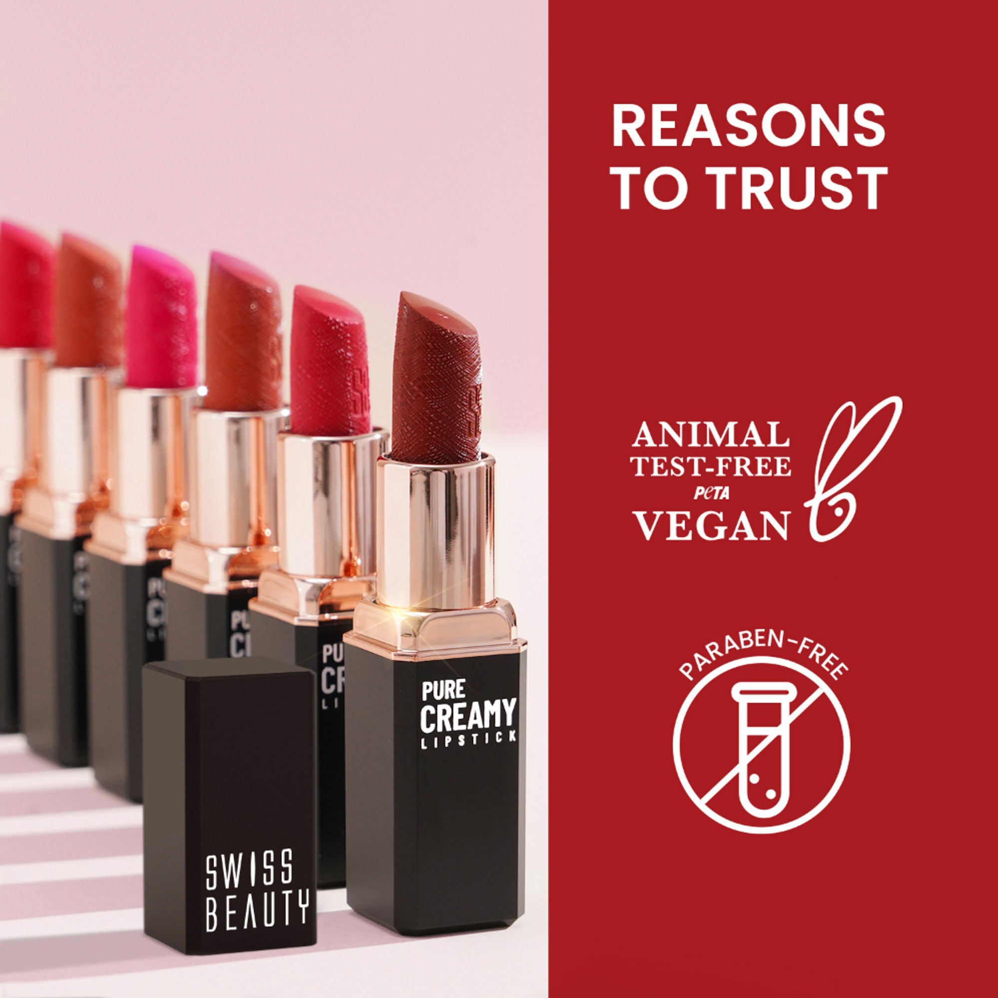 Swiss Beauty Pure Creamy Matte Lipstick - 14 Chilli Red