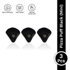 PAC Studio Pizza Puff Black Mini - 99% Soft Natural Cotton, Ideal for Under Eyes & Precise Application