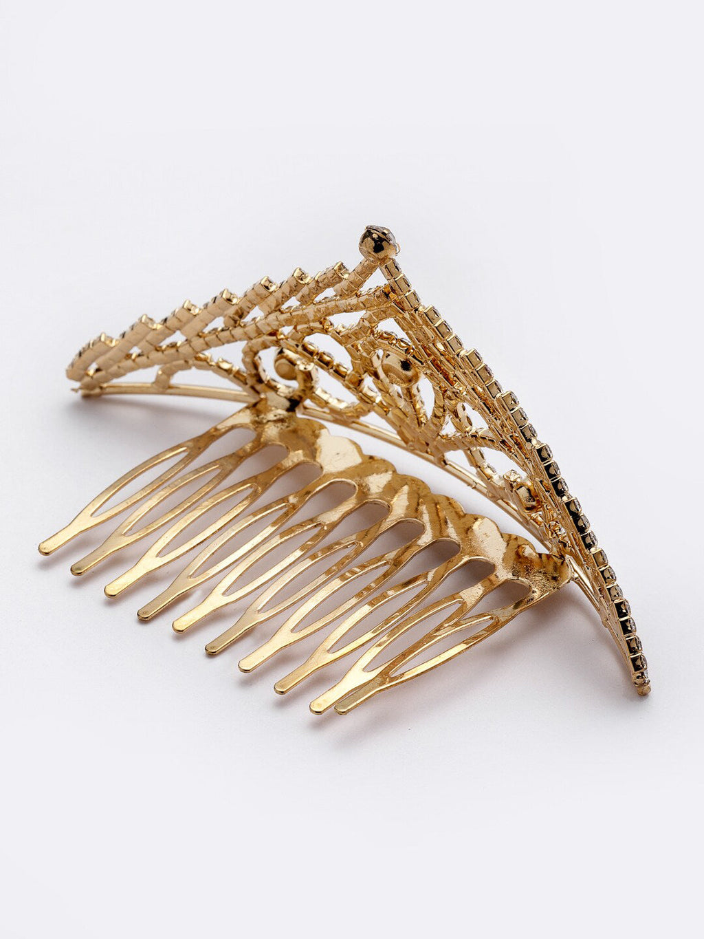 Panash Gold-Toned & White Embellished Comb Pin | Grab2Buy