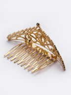 Panash Gold-Toned & White Embellished Comb Pin | Grab2Buy