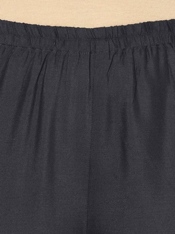 Aniyah Rayon Dark Grey Color Block Print Flared Slip-On Palazzo (AN-201K) | Grab2Buy