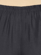 Aniyah Rayon Dark Grey Color Block Print Flared Slip-On Palazzo (AN-201K) | Grab2Buy