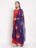 Myshka Women's Red Cotton Solid Sleeveless Round Neck Casual Kurta Dupatta Set | Grab2Buy