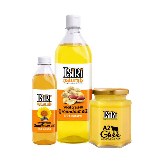 Isiri A2 Ghee + Groundnut Oil + Sunflower Oil Combo | Natural & Pure Oils with Organic Desi Ghee | Grab2Buy
