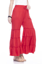 Mominos Fashion Reyon Cotton Red Palazzo | Grab2Buy