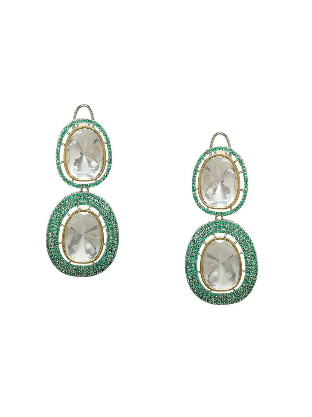 Green Dual Earrings- Ruby Raang | Grab2Buy
