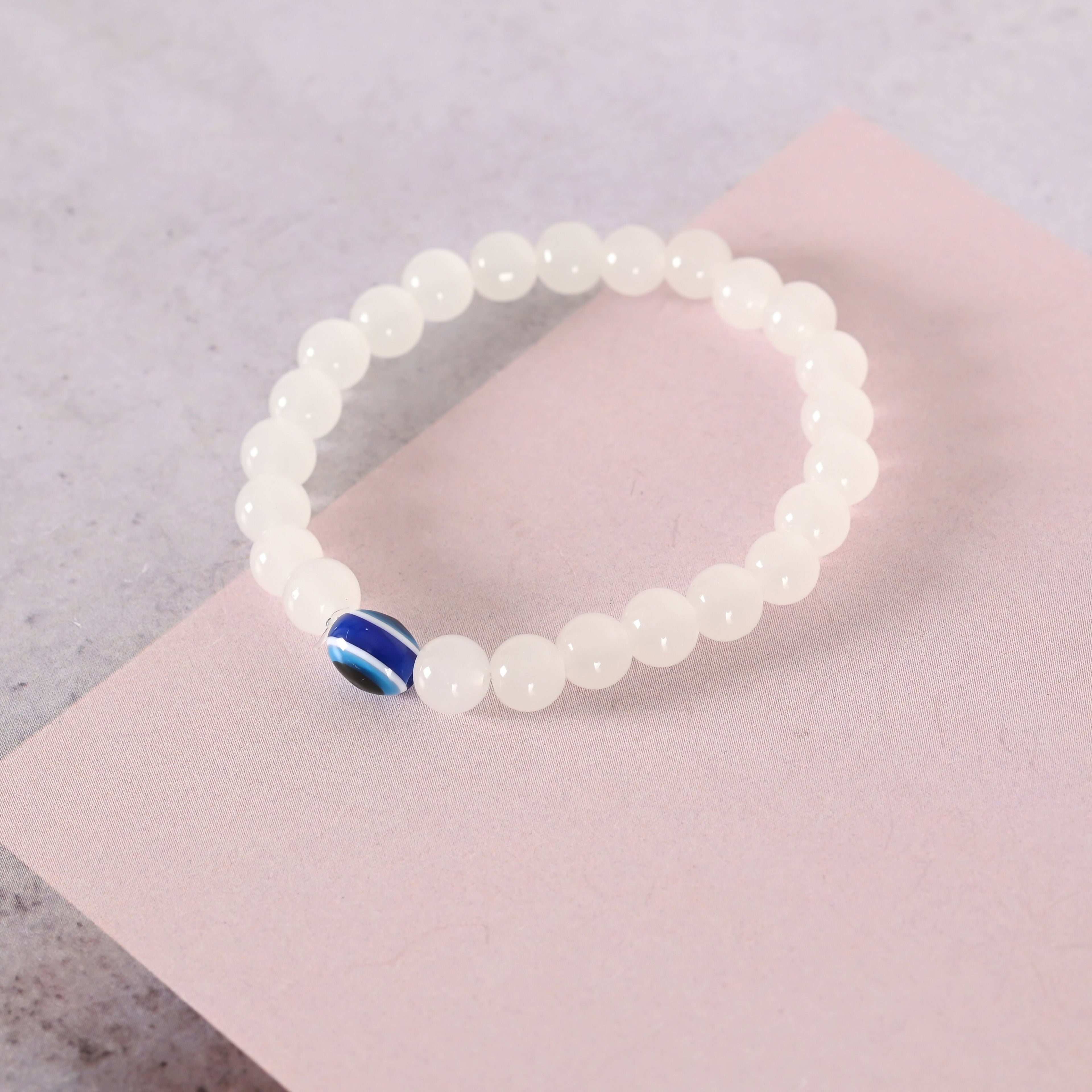 NVR Men & Women Evil Eye Crystal Elasticated Bracelet | Grab2Buy