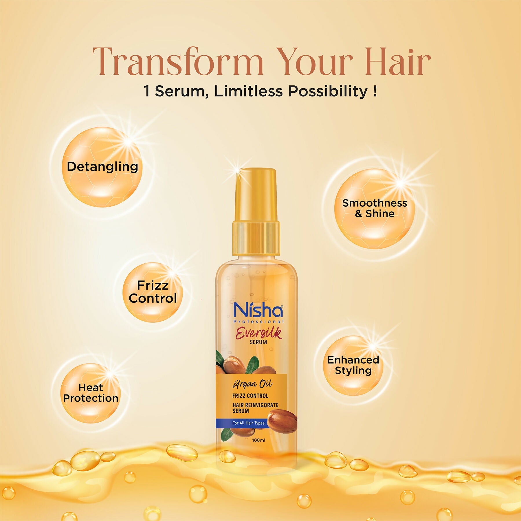 Nisha Hair Serum Eversilk Argan Oil Serum | Grab2Buy