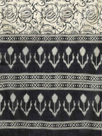 Yufta Black & Off-White Ethnic Screen Print Cotton Straight Kurta Palazzo & Dupatta | Grab2Buy