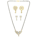 AanyaCentric Gold-Polished Mangalsutra with Pendant, 2 Pair Earrings | Grab2Buy