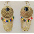 MS Fashion India Latest Traditional Gold-Polished Fashion Half Moon Earrings | Grab2Buy