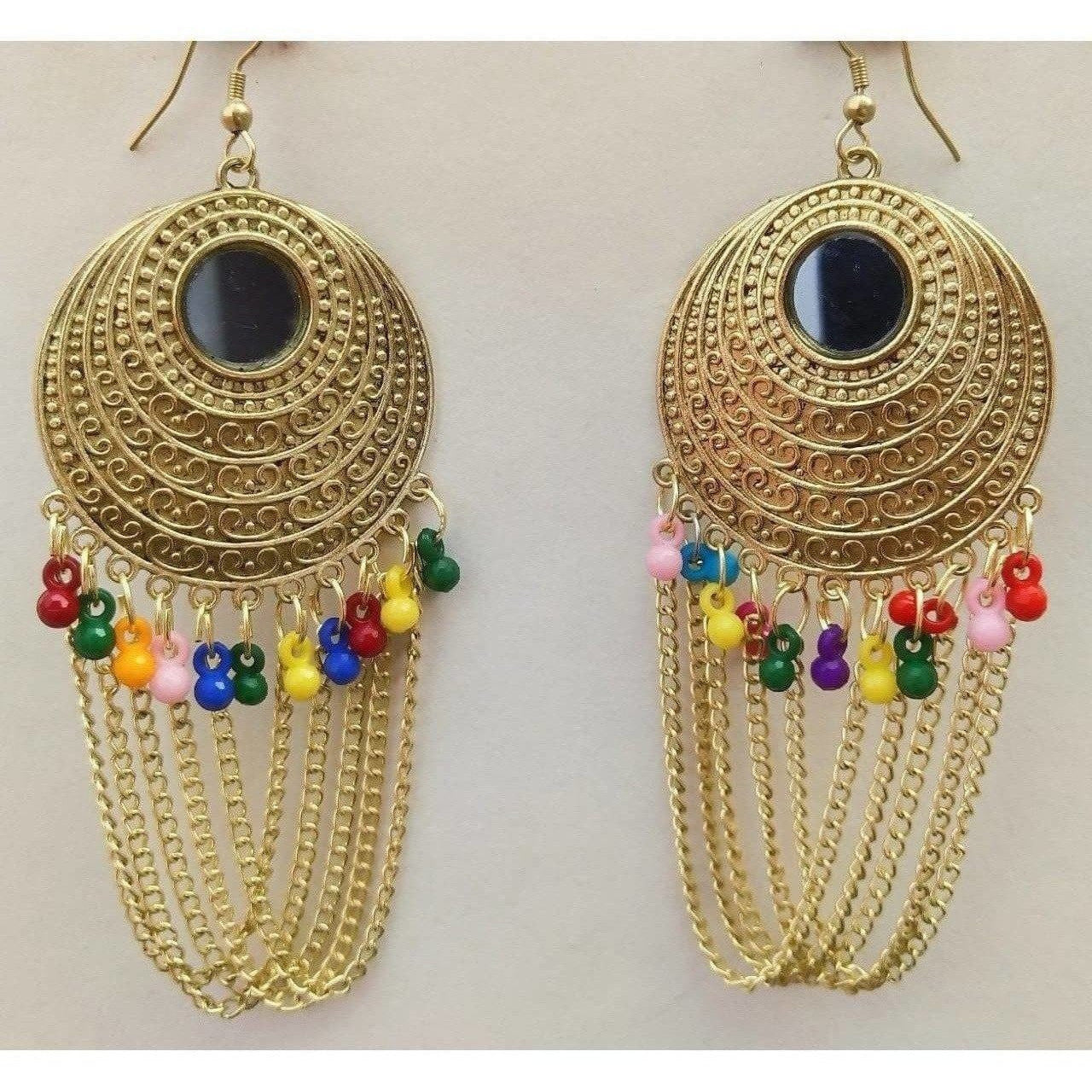 MS Fashion India Latest Traditional Gold-Polished Fashion Half Moon Earrings | Grab2Buy