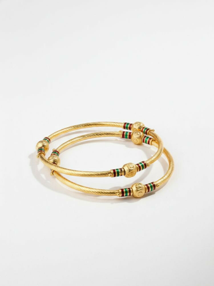 NVR Women Set of 2 Gold Plated Meenakari Kada Bangle | Grab2Buy