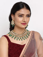 Kundan Neckpiece With Earrings - Ruby Raang | Grab2Buy