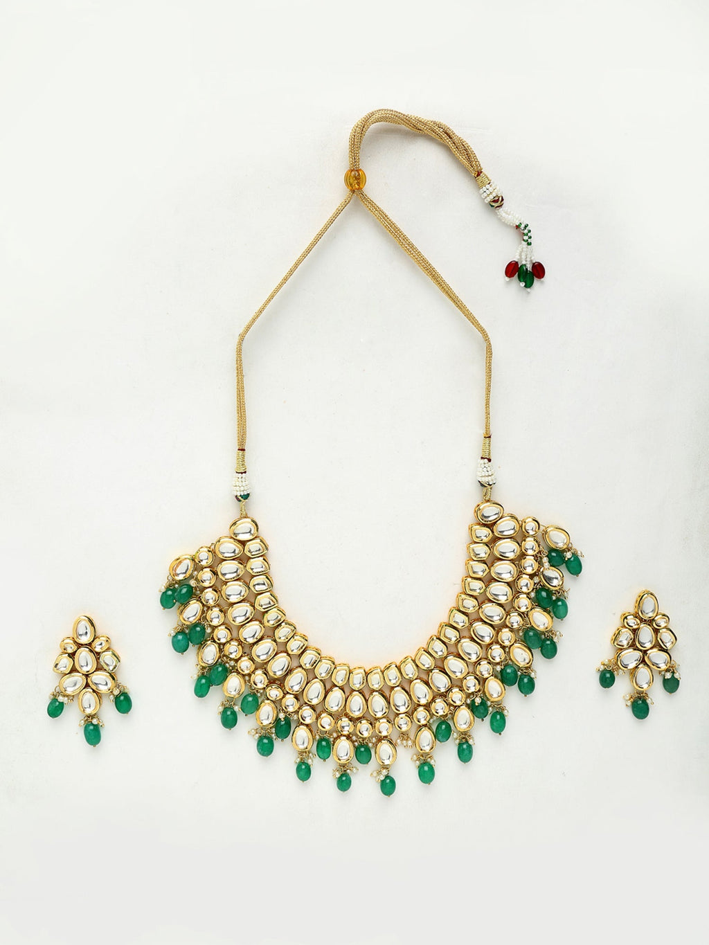 Kundan Neckpiece With Earrings - Ruby Raang | Grab2Buy