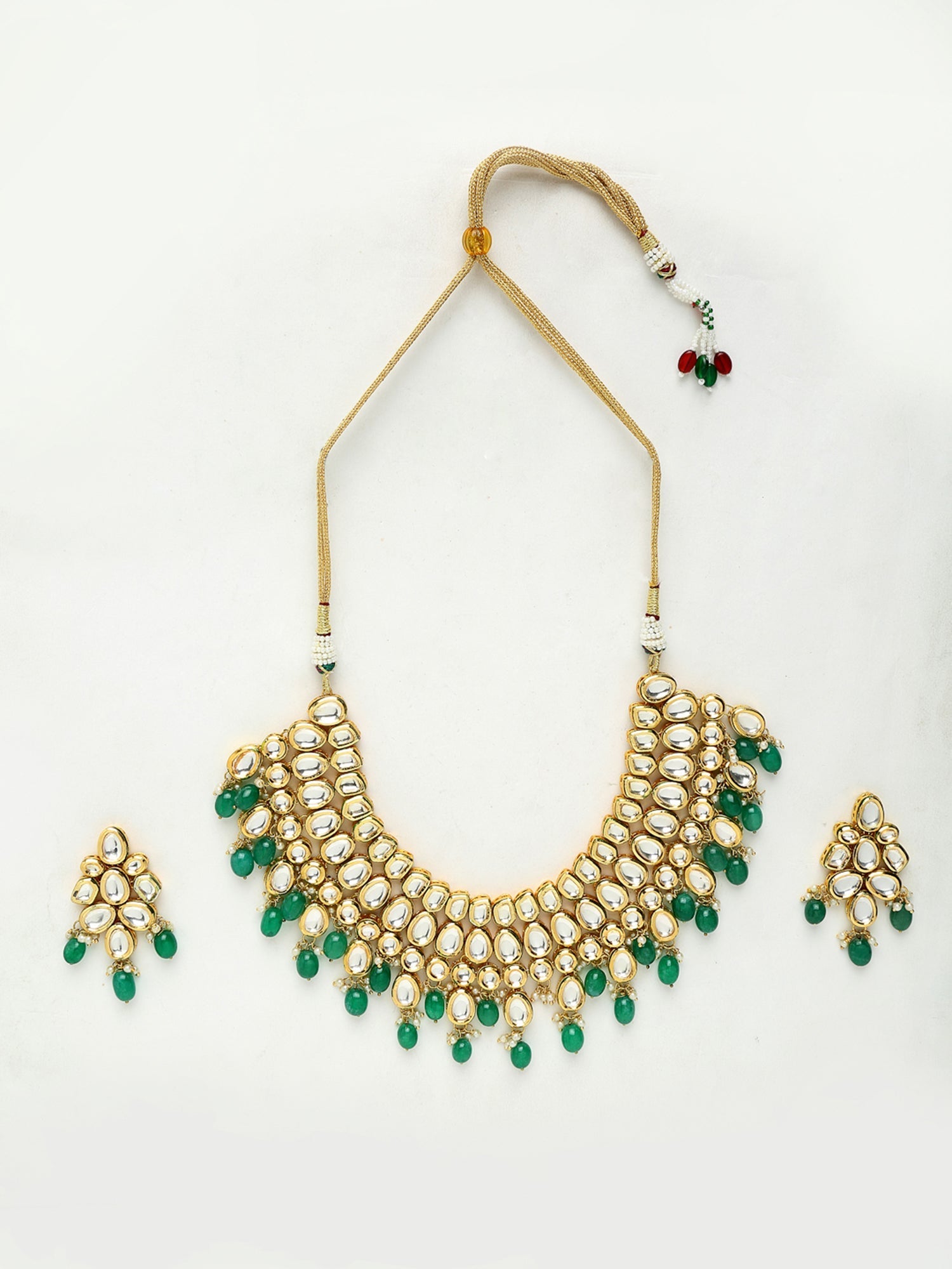 Kundan Neckpiece With Earrings - Ruby Raang | Grab2Buy