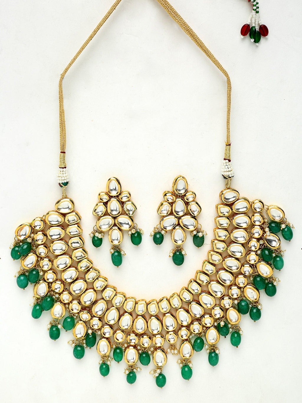 Kundan Neckpiece With Earrings - Ruby Raang | Grab2Buy