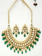 Kundan Neckpiece With Earrings - Ruby Raang | Grab2Buy