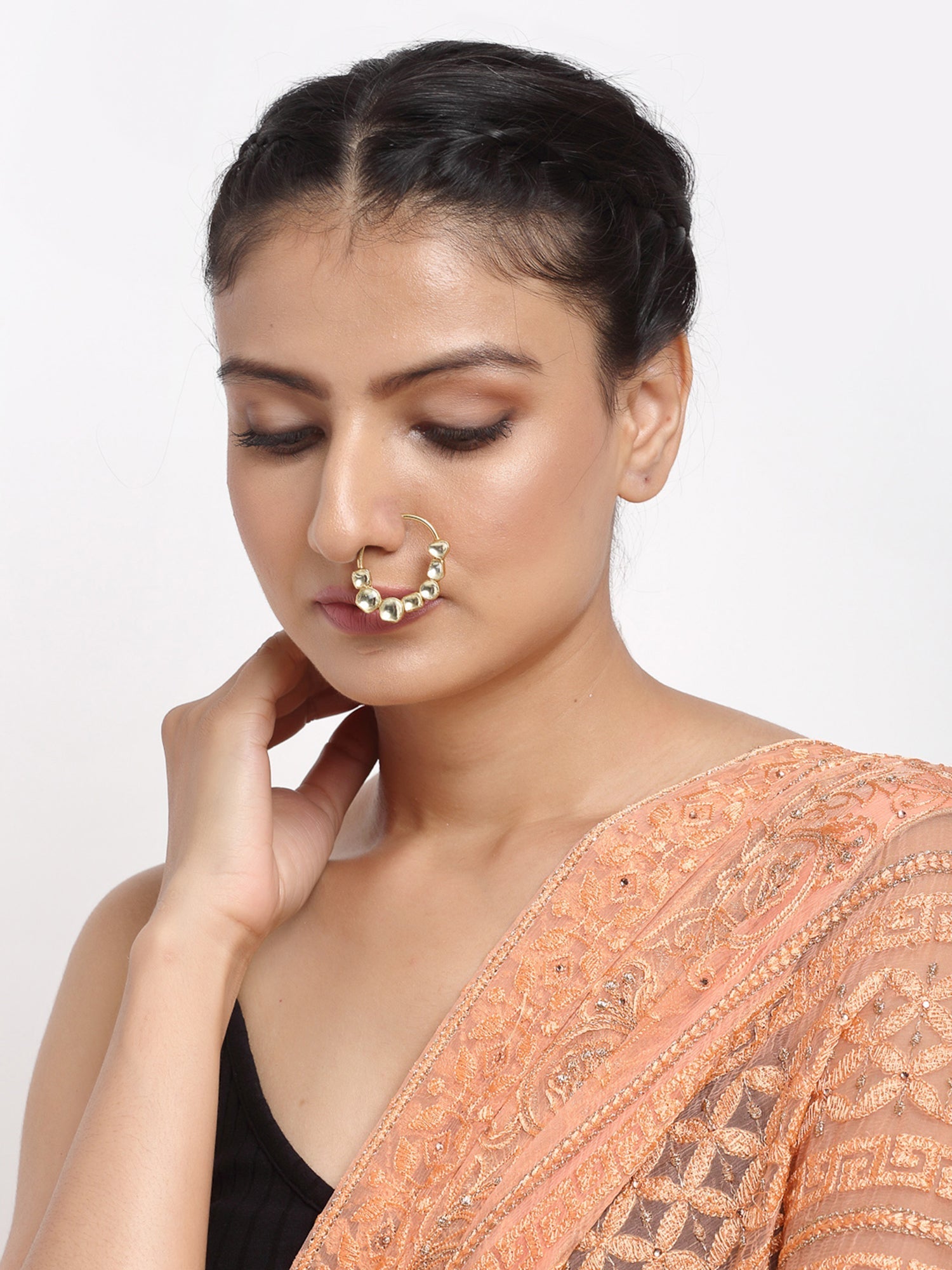 Kundan Nose Ring - Ruby Raang | Grab2Buy
