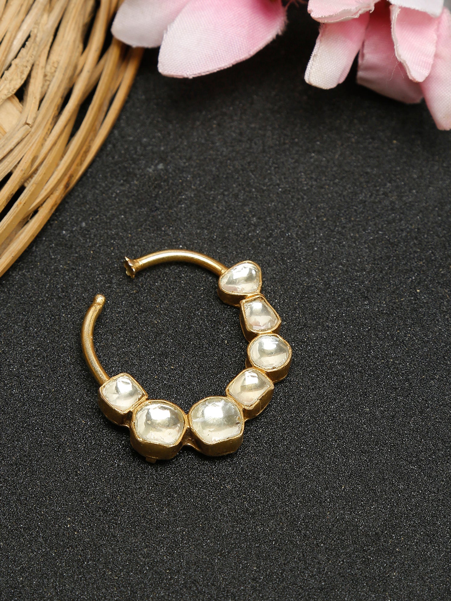 Kundan Nose Ring - Ruby Raang | Grab2Buy