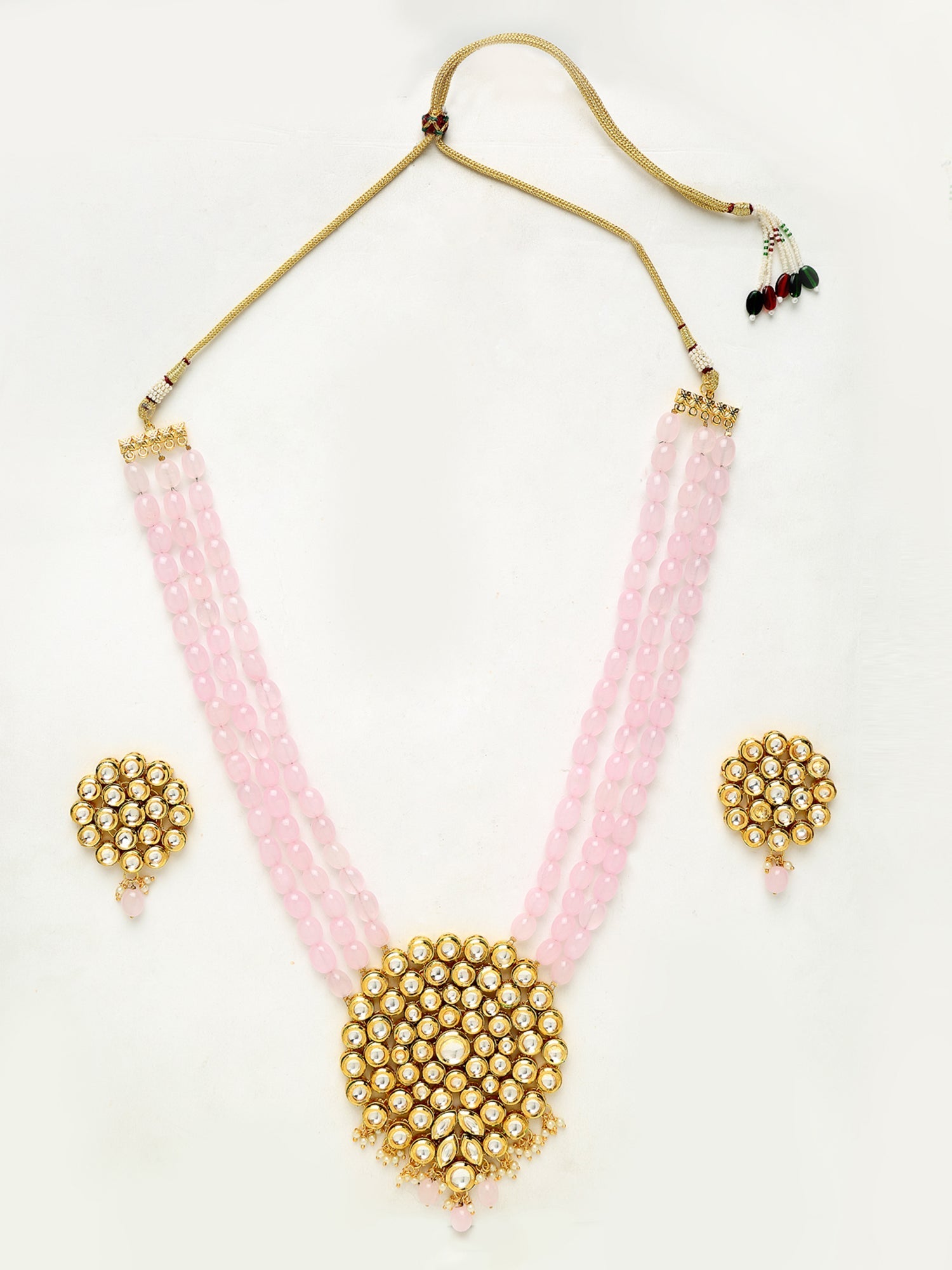 Kundan Neckpiece With Earrings - Ruby Raang | Grab2Buy