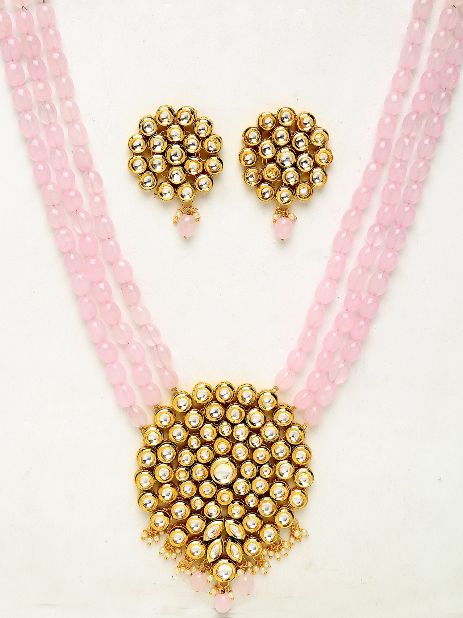 Kundan Neckpiece With Earrings - Ruby Raang | Grab2Buy