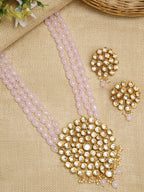 Kundan Neckpiece With Earrings - Ruby Raang | Grab2Buy