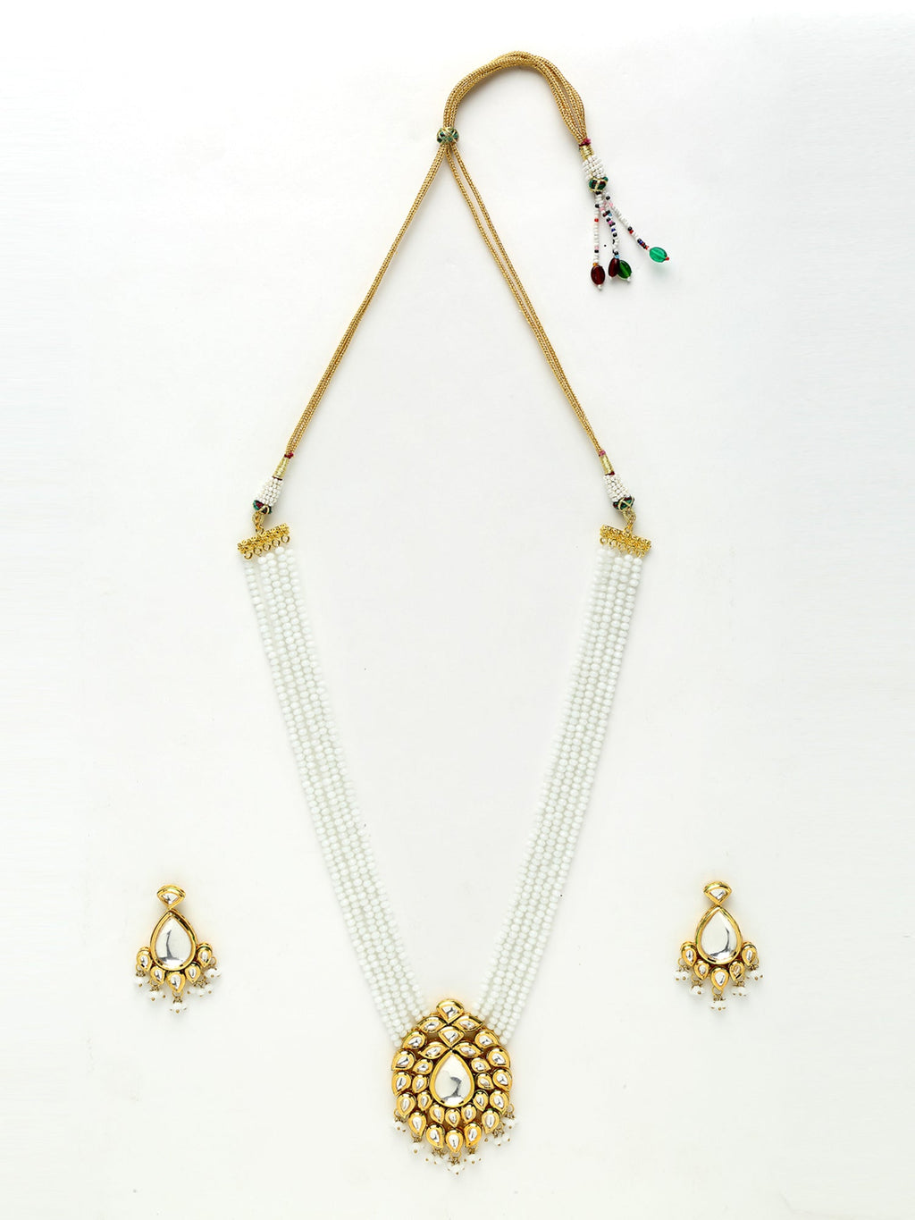 Kundan Neckpiece With Earrings - Ruby Raang | Grab2Buy