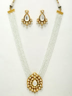 Kundan Neckpiece With Earrings - Ruby Raang | Grab2Buy