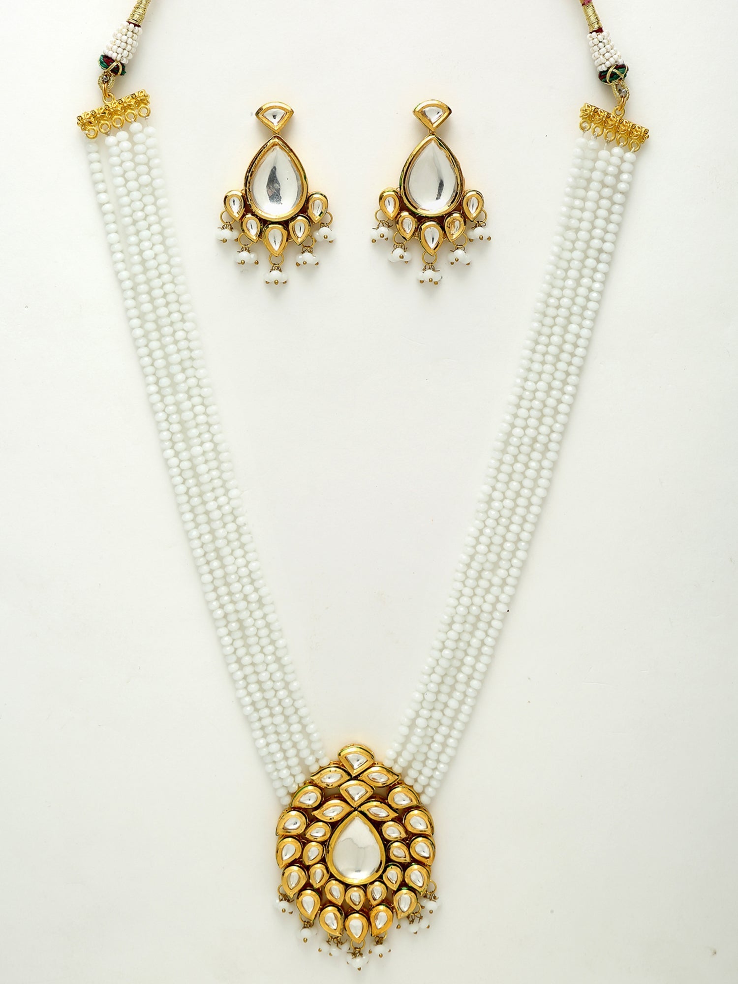 Kundan Neckpiece With Earrings - Ruby Raang | Grab2Buy