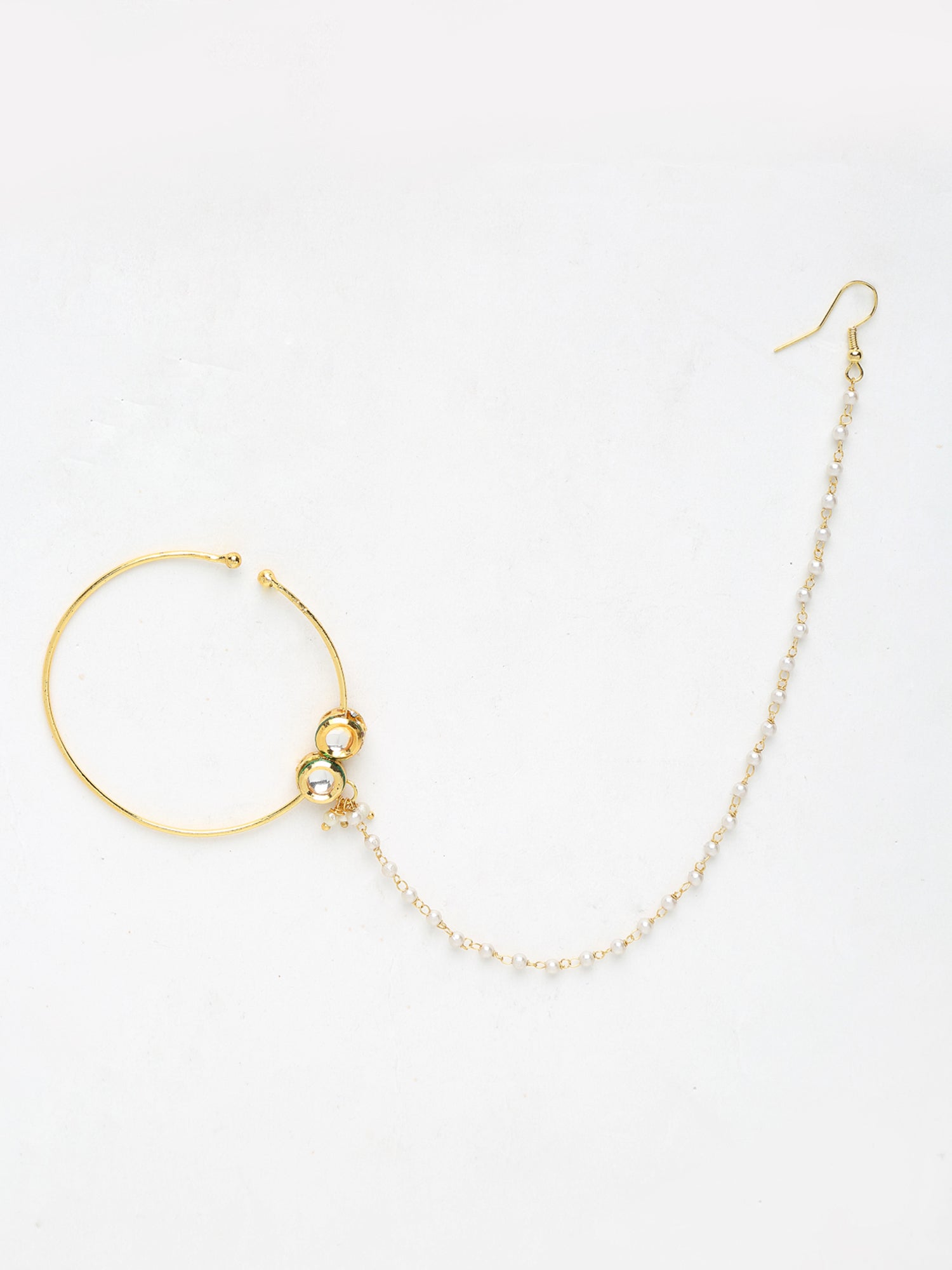 Double Kundan Nose Ring - Ruby Raang | Grab2Buy