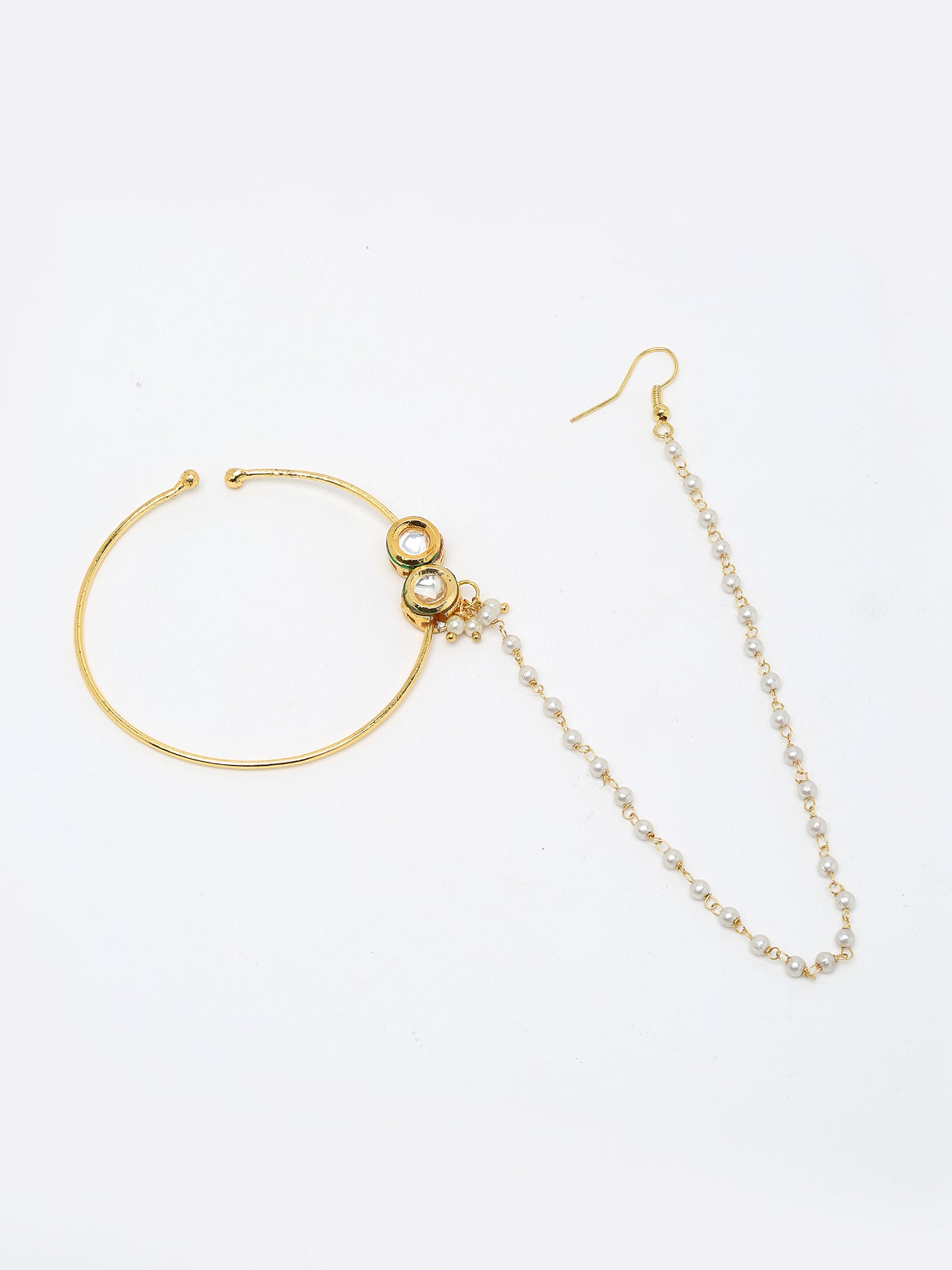 Double Kundan Nose Ring - Ruby Raang | Grab2Buy