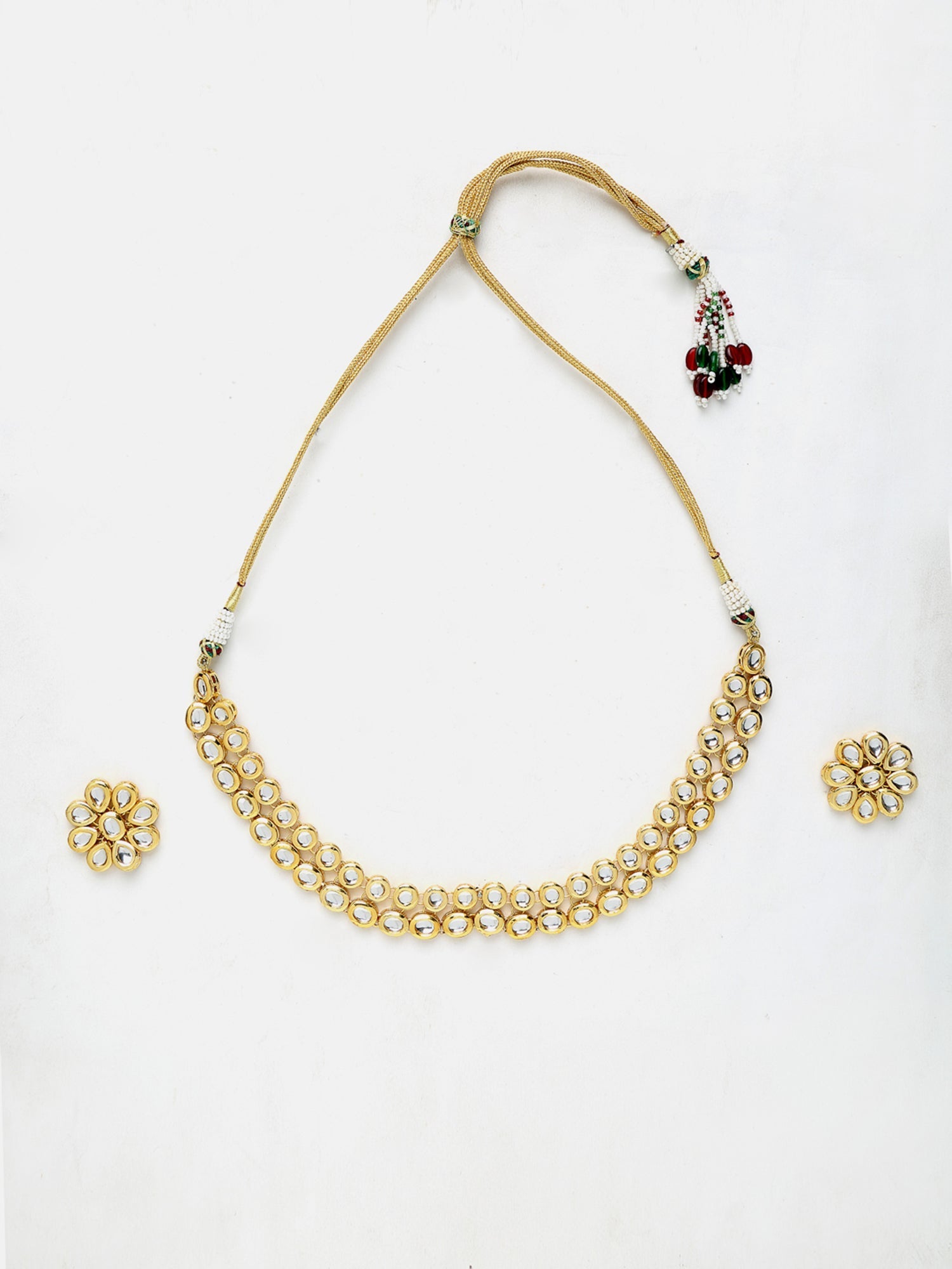 Kundan Choker With Studs - Ruby Raang (A380-58) | Grab2Buy