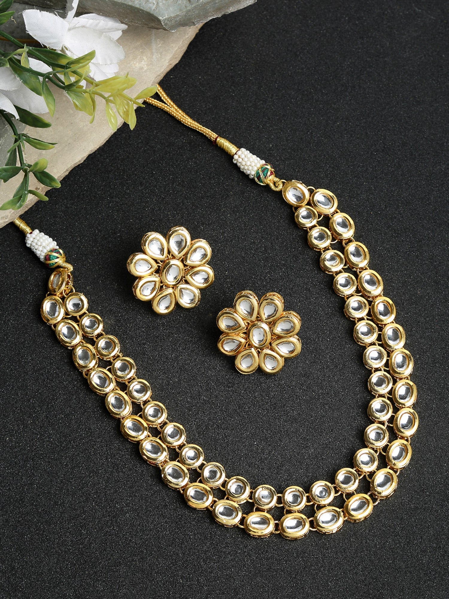 Kundan Choker With Studs - Ruby Raang (A380-58) | Grab2Buy